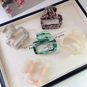 ZiTeng Pinzas para el cabello para mujer Exquisita horquilla cuadrada de acetato ligero y fresco Tamaño pequeño Pinza de pelo con agarre de tiburón colorido Cabello versátil - Product Image 2