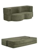 Canapé-lit pliable multifonctionnel en tissu personnalisé, compressé en forme d'arachide, sans cadre, en éponge, livré en boîte