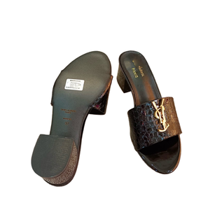 Sandalias Planas con Tacón de Bloque y Punta Abierta para Mujer, Estilo 2026, de PU Repujado, Transpirables, de Alta Calidad, con Logotipo - Product Image 3