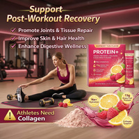 Sabor Frambuesa Yuzu, Proteína+ Colágeno de Suero de Leche de Animales Alimentados con Pasto, Mezcla de Electrolitos en Polvo en Sobres, Alivio del Estrés, 0g de Azúcar, OEM, Marca Privada