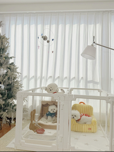 Parc pour animaux de compagnie moderne, sûr, pliable et transparent en plastique, avec motif animal, pour une utilisation en intérieur, pour petits chiens - Product Image 3
