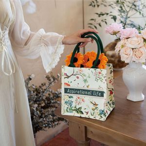 Customized 3D Canvas Eco-friendly Reusable Tote Bag with Logo Printing Letter Pattern <b>Medium</b> Size Laminated Advertising <b>Handbag</b> - Product Image 2