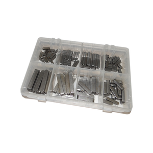 130PCS Double clés rondes-Clés rondes rectangulaires en acier inoxydable de taille de pouce - Product Image 1