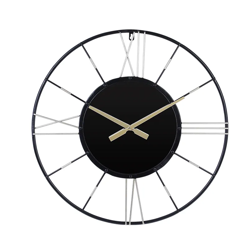 60*60cm Hot Sale Retro Roman Numeral Round Metal Decorative Wall Clocks Multi-size Home Office Large Wall Clock
