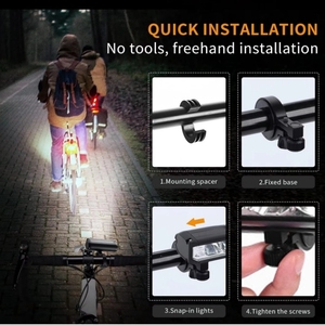 Phare d'équitation de nuit pour vélo de montagne super lumineux Équipement d'équitation de nuit Trèfle USB phare de vélo rechargeable <span class=keywords><strong>1200</strong></span> <span class=keywords><strong>Lumens</strong></span> - Product Image 6