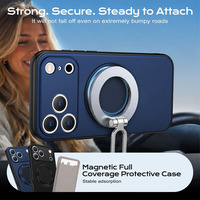 Funda Magnética Híbrida de TPU+PC de Lujo a Prueba de Golpes con Protección de 360° °   Soporte de Anillo Giratorio con Cobertura Total para iPhone 18 17 16 15 Pro Max