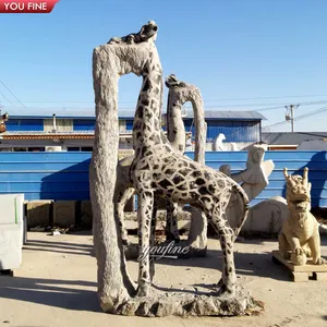 Statue de girafe en pierre, ornement de jardin en plein air, 1 pièce