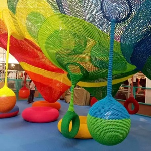 QXY Rete da Arrampicata Colorata Morbida per Esterni, Attrezzatura da Gioco per Parco Giochi, Percorso a Fune Multigiocatore per Bambini, Corda Galvanizzata - Product Image 1