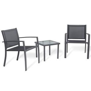 3 pezzi set da <span class=keywords><strong>bistrot</strong></span> all'aperto sedie da <span class=keywords><strong>bistrot</strong></span> Casual in Textilene con tavolino balcone resistente ai raggi UV impermeabile resistente al prato all'aperto - Product Image 1