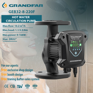 ปั๊มน้ำหมุนเวียน GRANDFAR 9-168W 8m ประหยัดพลังงาน ทนอุณหภูมิสูง เสียงเบา ปรับความเร็วได้ มอเตอร์แบบมีกระป๋อง GEB32-8-220F En - Product Image 1