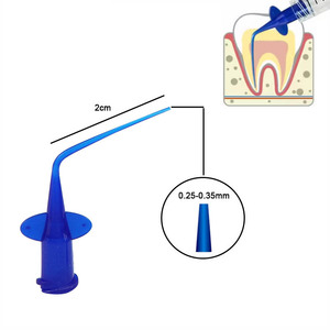 Aguja de relleno para conductos radiculares dentales, dispositivo de entrega de pasta con jeringa, punta curva azul, instrumento manual de un solo uso, Clase II EK008 - Product Image 2