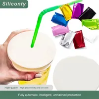 Couvercle personnalisé bouchon supérieur Latex boisson protecteur couvre tasse Latex préservatif pour boissons avec trou de paille