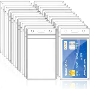 도매 비닐 투명 플라스틱 카드 홀더, 재고 저렴 한 명확한 부드러운 PVC Id 배지 홀더
