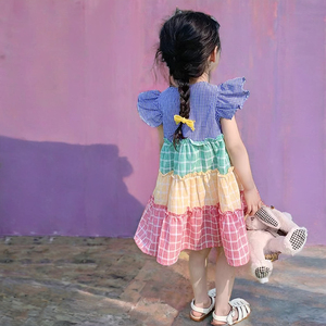 2024 été <span class=keywords><strong>belle</strong></span> robe de princesse sans manches <span class=keywords><strong>maman</strong></span> <span class=keywords><strong>moi</strong></span> tenue décontractée pour les Photos de famille à manches courtes filles tenue pour enfants - Product Image 4