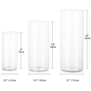 ガラス花瓶卸売工場シリンダー花瓶形背の高い透明な結婚式クリアフローティングキャンドル - Product Image 6