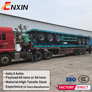 Remolque de Plataforma Plana de 12m a Buen Precio, Semirremolque de Plataforma Plana para Carga, Semirremolque <span class=keywords><strong>Portacontenedores</strong></span> de 3 Ejes - Product Image 4