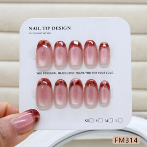 <span class=keywords><strong>Uñas</strong></span> Postizas Acrílicas Cortas Hechas a Mano al Estilo Francés, <span class=keywords><strong>Uñas</strong></span> Falsas Reutilizables - Product Image 6