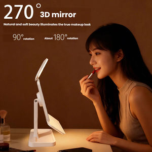 Makeup <b>Mirror</b> with Storage Base LED Lighted Vanity <b>Mirror</b> Double <b>Door</b> Folding Design - Product Image 3