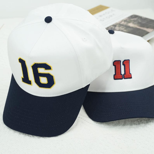 Gorras de Béisbol Personalizadas al por Mayor, de 5 Paneles y 2 Tonos, en Tela de Algodón, con Bordado 3D de Números y Texto, Hechas en Vietnam, 100% Algodón - Product Image 5