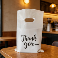 Sacs en plastique personnalisés découpés à la forme avec poignée, roses, en PE, pour boutiques, sacs de shopping, emballages cadeaux avec logo imprimé, vente en gros