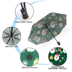 Waterproof Folding <b>Umbrella</b> Christmas Designs Customized Color Fully-<b>Automatic</b> Opening for Business Gifts Corporate Events - Product Image 4