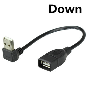 <b>USB</b> 2.0 A Male To Female Right Angle Extension Cable 25cm For Data Transfer And Charging - Product Image 2