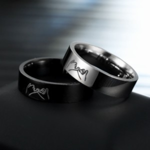 Fashion Cincin Cluster pria, Aksesori pernikahan dan hadiah trendi Stainless Steel lebar 8mm - Product Image 2