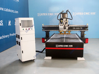 Machine de routeur CNC à changement automatique de couteau ATC 4 axes avec couteau oscillant 1325 routeur à bois avec caméra CCD pour le cuir