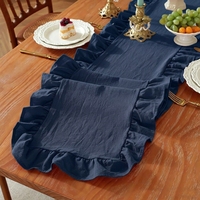 Chemin de table élégant en tissu de mousseline de coton écologique fait main vert sauge pour mariage, événement, banquet, décoration de la maison