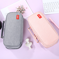 Étui à crayons rigide grande capacité, organiseur de papeterie, sac de rangement pour stylos avec fermeture éclair, pour fournitures scolaires et de bureau, logo personnalisé