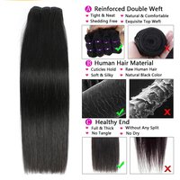 Paquetes de Cabello Humano Brasileño Crudo al por Mayor, SDD (Super Double Drawn) con Cutícula Alineada, Liso, Doble Trama
