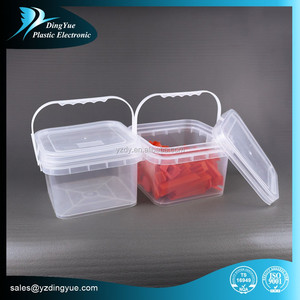 Oem 1-5 gallon rõ ràng Vòng Xô Nhựa Có Nắp Đậy chất lượng tốt tiêm modling vuông <span class=keywords><strong>container</strong></span> thực phẩm 8L - Product Image 3