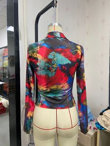 XS-2XL  Atasan Blus Y2K Model Kancing Depan V-Neck Dalam Lengan Panjang Gaya Spicy Girl Warna-Warni Seksi Crop Top - Product Image 4