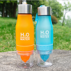 Exprimidor de fruta de limón <span class=keywords><strong>h2o</strong></span>, personalizado, creativo, regalo, 7 colores, esmerilado, deporte, botella de agua de plástico, venta al por mayor - Product Image 2