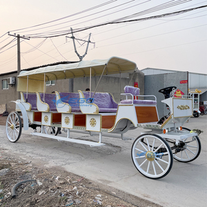 Luxury Four <b>Rows</b> purple Seat Sightseeing Victoria Horse-drawn Carriage Historic Royal Electric Wedding Carriage for Sale - Product Image 6
