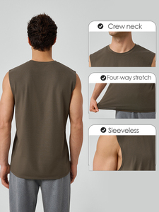 Camiseta sin mangas <span class=keywords><strong>de</strong></span> yoga <span class=keywords><strong>para</strong></span> hombre, <span class=keywords><strong>de</strong></span> modal, transpirable, <span class=keywords><strong>para</strong></span> entrenamiento, fitness, ajuste holgado, hombros anchos, chaleco <span class=keywords><strong>de</strong></span> gimnasio - Product Image 2