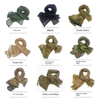Écharpe tactique camouflage en polyester à grande maille, style militaire, pour dissimulation en extérieur, chasse, coupe-vent et respirante