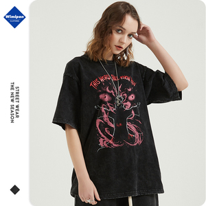 <span class=keywords><strong>2022</strong></span> OEM logo nuovo arrivo allentato design uomo tshirt high street style stampa grafica cotone gratuito oversize per maglietta da uomo anime - Product Image 2