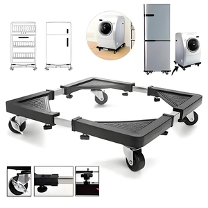 Support de Base Réglable Multifonction pour Châssis de Machine à Laver Réfrigérateur, Chariot Mobile à Roues Verrouillables pour Appareils Électroménagers - Product Image 1