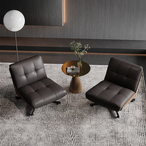 <b>Office</b> <b>Sofa</b> Single Chair Black Leather Modern Design For Business Lobby And Reception Area - Product Image 3