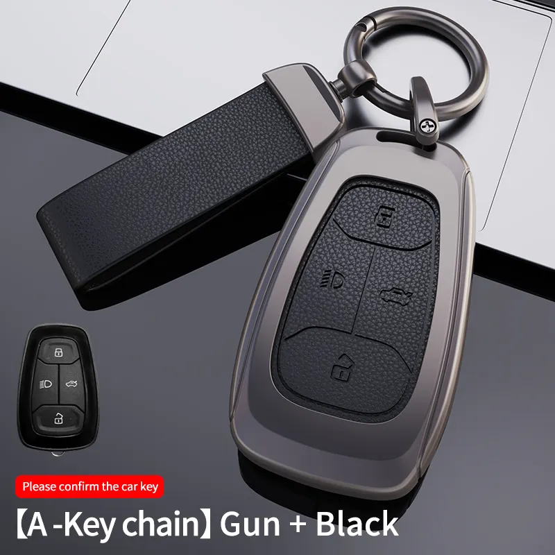 Pasang kulit seng logam campuran sarung kunci mobil pelindung penutup kunci lethher untuk India Tata ESTATE Aksesori Mobil