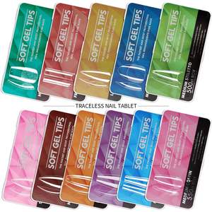 Tszs เล็บปลอมทรงสี่เหลี่ยมยาวทรงวงรีทรงโค้งไม่มีโค้งปลายเจลนุ่ม550ชิ้น/กล่อง - Product Image 2