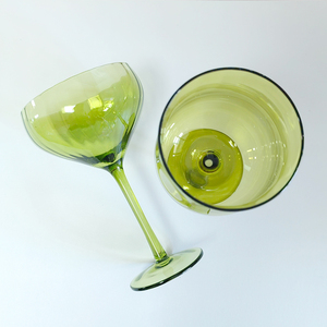 Verre à eau à ondulations vertes <span class=keywords><strong>de</strong></span> style vintage médiéval, verrerie pour cocktail, <span class=keywords><strong>coupe</strong></span> à <span class=keywords><strong>champagne</strong></span>, martini, margarita, accessoires <span class=keywords><strong>de</strong></span> bar, tasse - Product Image 5