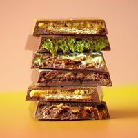 Pâte de pistache OEM de Dubaï, chocolat artisanal exotique en gros, collations au chocolat halal végétariennes, célèbre chocolat Kataifi