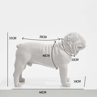 Mannequin de bouledogue anglais imprimé en 3D 3D-G10 pour la décoration de vitrine de magasin de vêtements et harnais pour animaux de compagnie