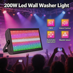 Projecteur LED Stroboscopique 200W RGB 3-en-1 avec Cartographie de Pixels DMX512 - Éclairage Scénique Professionnel Atomic Strobe pour Discothèque, DJ, Fête, Spectacle - Product Image 2