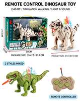 Mainan Dinosaurus Berjalan dengan Remote Control, Dilengkapi Lampu dan Suara
