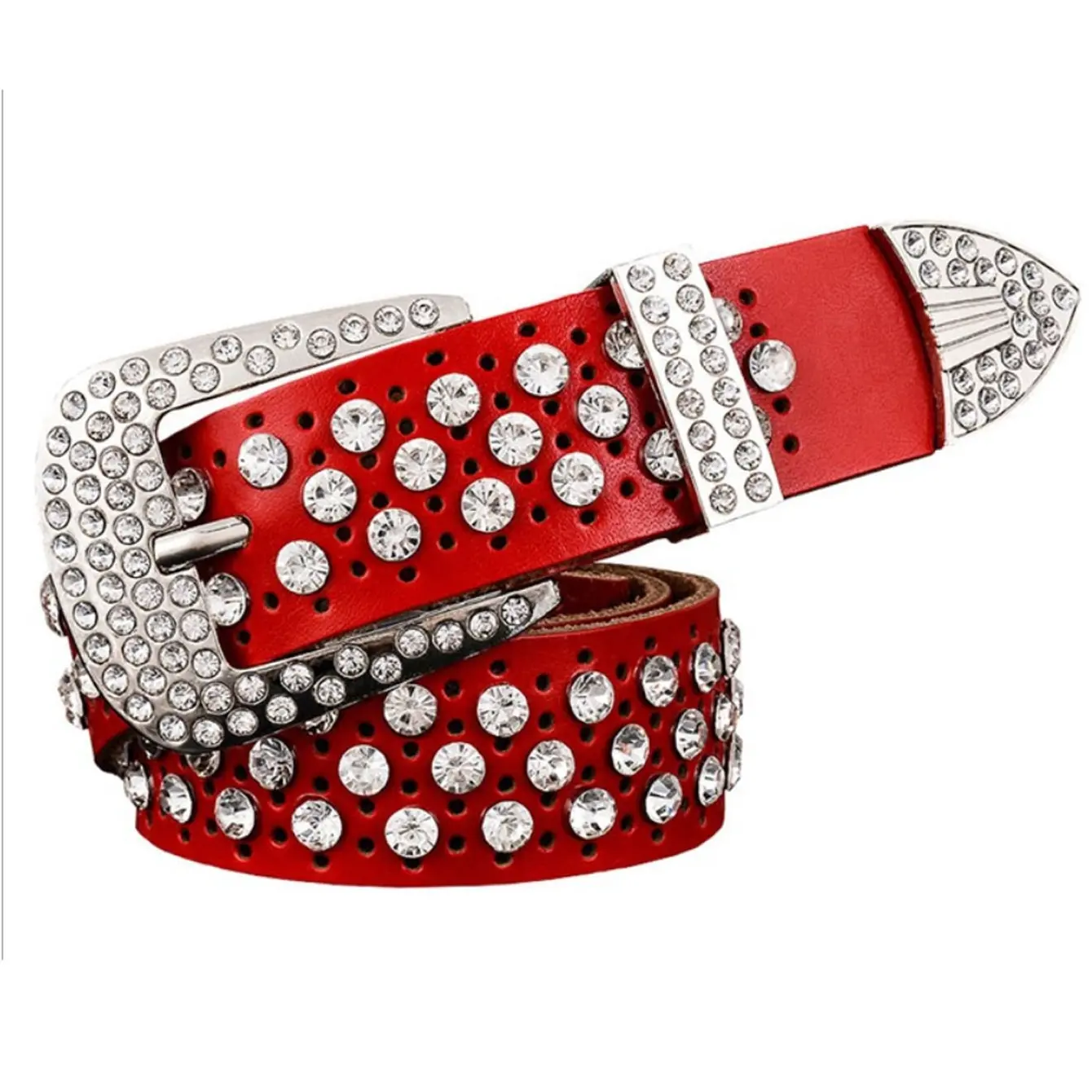 New Trend Bling Bling Rhinestone Belt Men Women Western Cowboy Crystal Studded Leather Diamond Belt For Jeans Cinto De Strass