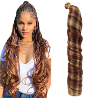 BELEZA Offre Spéciale – Extensions de Cheveux Synthétiques Bouclés à la Française, Tresses Souples Ondulées, Style Queue de Cheval, Extensions de Cheveux Bouclés à la Française Espagnoles