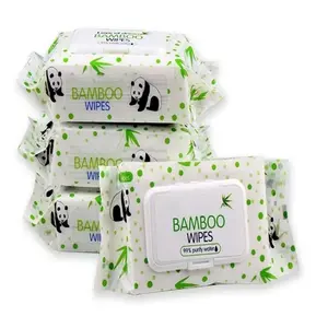 Ramah lingkungan 45gsm 100% bambu Biodegradable Spunlace bukan tenun kualitas terbaik tisu bayi bayi bayi membersihkan tisu basah tisu basah untuk bayi